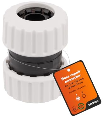 Mivos Schlauchverbinder 3/4 Zoll - Hergestellt aus 90% Recyceltem Kunststoff - Reparatur Verbinder - Schlauchkupplung für 3/4 (19 mm) Gartenschläuchen - Schlauch Reparatur - Made in EU