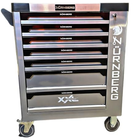 Kindom Green Tool Chest Trolley With 6 Drawers Plus Storage