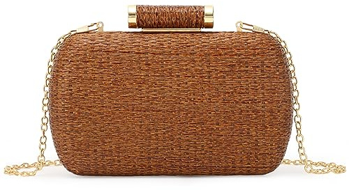 GOKTOW Stroh Clutch Damen Handtasche für Party Hochzeit Sommer Strand Tote Tasche
