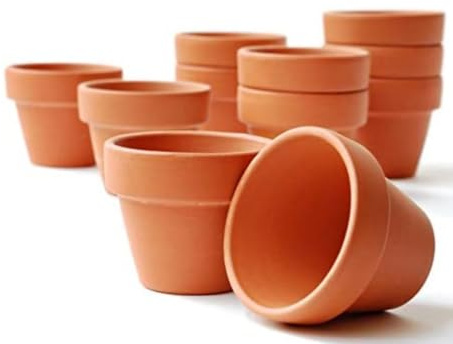 meindekoartikel 20 Tontöpfe Blumentopf Pflanztopf wiederverwendbar witterungsbeständig Verwendung im Innen- und Außenbereich/Farbe - Terracotta (Ø 2 cm)