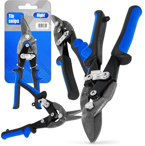 Lamiera Forbici Taglio a Destra 10'' Cesoie Taglierina Metallo Impugnatura Ergonomica Chiusura di Sicurezza Lattoniere Professionali Robustezza