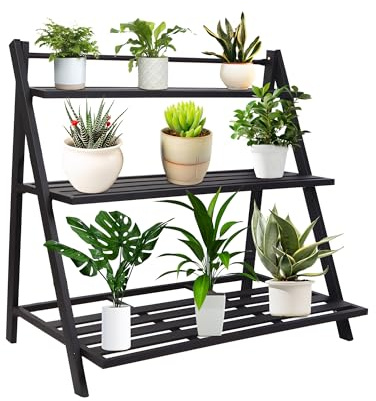 DHYGOTFUR Aluminum Plants Shelf Outdoor, Multiple Flower Holder Rack, Metal Plant Stands Home Decor for Balcony Living Room Patio Garden (3-Tier)