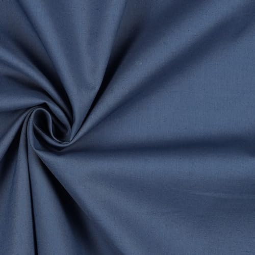 VmG-Store Baumwollstoff Uni 100% Baumwolle Oeko-Tex Meterware ab 50cm über 80 Farben zur Auswahl (090 I Jeans, 100 x 148cm)
