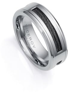 Viceroy Anillo para Hombre Magnum de acero con doble cable IP negro por dentro 14066A02600 nº26