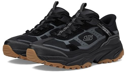 Skechers Hombre Vigor At Slip-In ENTRENADOR, Black Suede/Synthetic/Trim, 43 EU