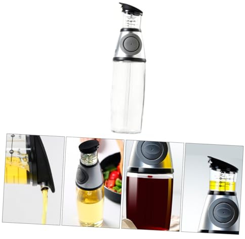 Zerodeko Bouteille Huile Avec Mesure De Pression Bouteille Huile Olive Huilier Verre Anti-fuite