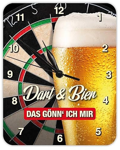 Blechwaren Fabrik Braunschweig GmbH Dart & Bier Das gönn' ich Mir - Wanduhr - Kultuhr - KU16