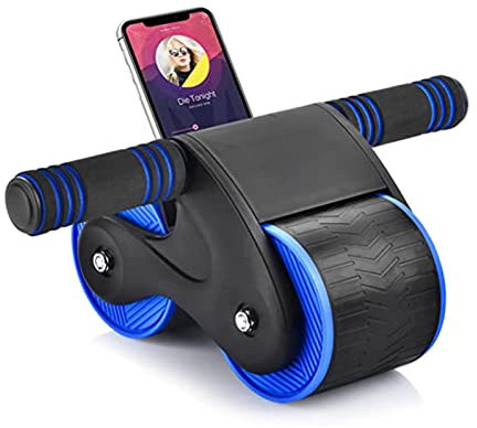 UsmAsk Automatisches Rebound-Bauchrad – Bauch-Roller, Ab-Roller mit Knieschonern, automatische Rückprallunterstützung und Widerstandsfedern mit ergonomischem Griff, für Bauchmuskeltraining