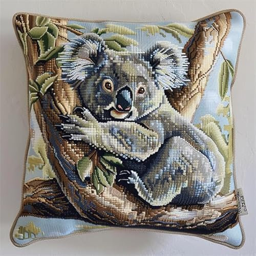 kitphoenix Knüpfkissen Set Koala 3D Handgemachte Geschenke Knüpfteppich für Kinder und Erwachsene Knüpfset 43cm X 43cm