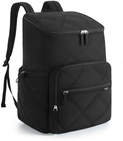 TOURIT Insulated Backpack Cooler: 30 Cans Waterproof Leakproof Soft Cooler Bag Beach Travel Picnic Camping Black