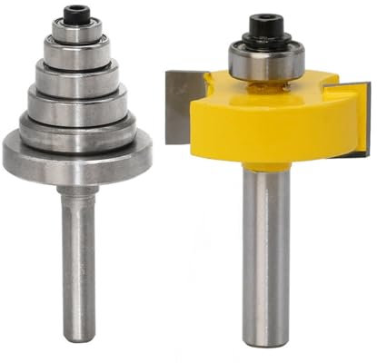 2pcs 7 Bearings 1/4 Shank Flush Trim Top Bearing Router Bit Woodworking Milling Cutter Wooden Worker Tools Adjustable Slot Knife
