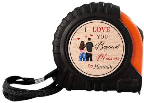 Mètre ruban personnalisé, « I Love Every Inch of You », ruban à mesurer gravé avec nom, outil de Noël, de Saint-Valentin, cadeau pour lui, mari, petit ami (style 4)