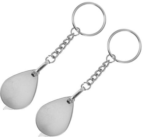 GOOHOCHY 2pcs Mini Magnifier Keychain Pocket Magnifier Portable Reading Magnifying Glass Loupe for Watchmaker
