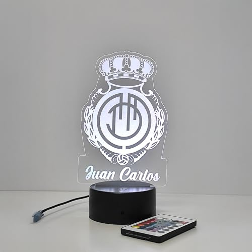 Genérico LTRESD Lámpara 3D MALLORCA - LED con Control Remoto – Luz de Noche para Niños y Adultos, 16 Colores, USB o Pilas – Regalo Original para Navidad, Cumpleaños y Comunión