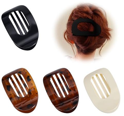 tiyiyok Pince Plate Cheveux, 4 Pièces Pince Cheveux Femme, Convient à Tout Type de Cheveux, Coiffure, Fille Ou Femme, Léger Et Antidérapant, Adapté Au Quotidien, Au Sport Et à la Conduite