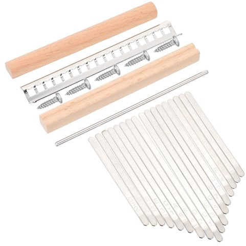 Homoyoyo Kit D'accessoires pour Kalimba 17 Tons, Fourniture Complète pour Piano à Pouces Fait Main 17 Touches en Métal et Bois de Support, pour Fabrication et Réparation DIY, Accessoires