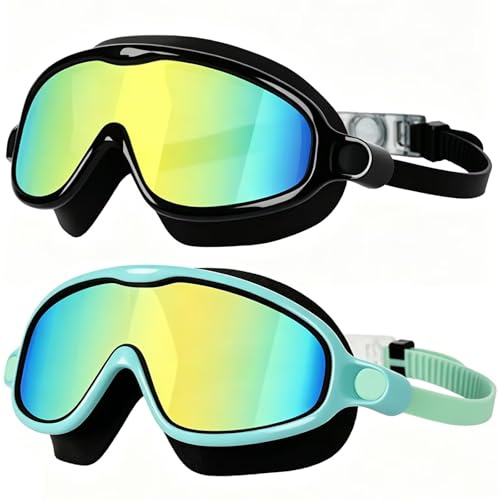 Lunettes de plongée pour enfants, lunettes de natation pour garçons et filles, masque de plongée panoramique à 180°, sangle en silicone réglable, anti-fuite, masque de plongée pour 3 à 14 ans