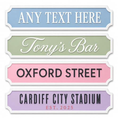 Family Name Street Road Sign Weatherproof – Custom Vintage Style Perspex Plaque | Mr & Mrs Wedding Sign & Home Décor Gift | 8 Colours, 3 Sizes | Indoor & Outdoor Use