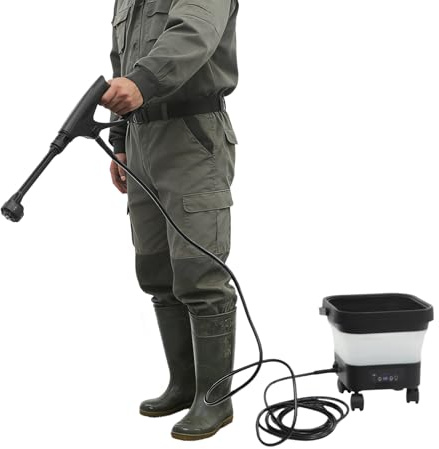 Idropulitrice portatile a batteria, 21 V, con serbatoio dell'acqua da 13 l, ugello 6 in 1 e 7 livelli di pressione, 4 modalità di pulizia (auto/giardino/esterno/irrigazione), design pieghevole con