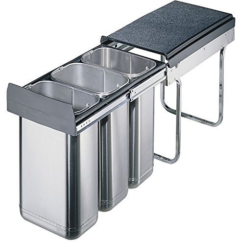 Wesco Abfallsammler, Edelstahl, Silber, 25,4 x 38,5 x 47,5 cm
