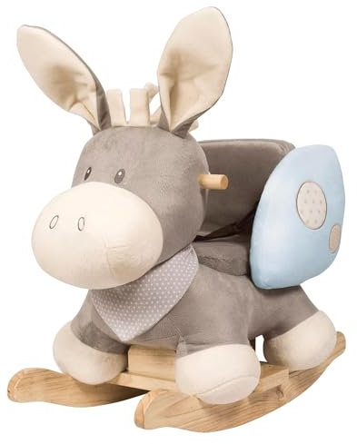 Nattou Schaukeltier Esel Cappuccino, 10 - 36 Monate, 60 x 39 x 50 cm, Blau