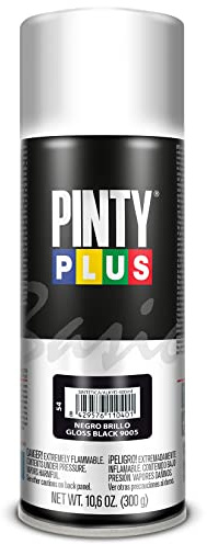 PINTY PLUS BASIC Pintura en spray Negro Brillo 9005, 400ml - 520cc