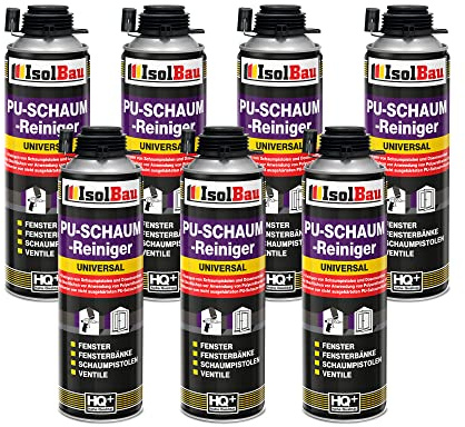 Isolbau PU-Schaum Reiniger - 7 x 500 ml Dose Schaumreiniger für PU-Schaumpistolen, Pistolenreiniger, Reinigungsmittel, Entfetter, Ventile & Oberflächen