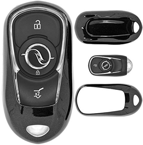 Keyless Auto Schlüssel Cover Hülle Smartkey Hartschale Schwarz Kompatibel mit Opel Astra K Corsa E Zafira Insignia B