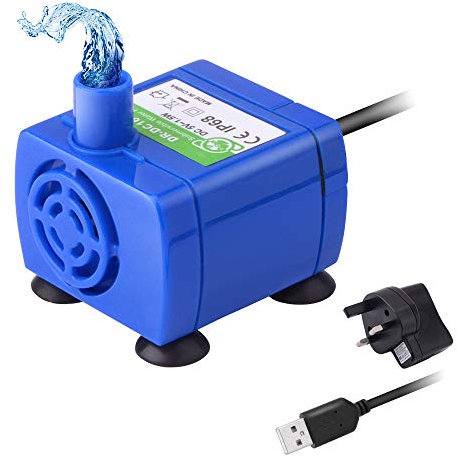 Pump Replacement for Cat Fountain 1.6L/2.4L/2.5L,Ultra Quiet Electric USB Water Pump DC 1.5W Low Power Consumption 6ft Power Cable+USB Adapter