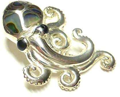 Kettenanhänger, Anhänger Silber, Motivanhänger  Krake  Abalone Muschel, Sterlingsilber, Schmuck für Tierschützer und Taucher Unisex