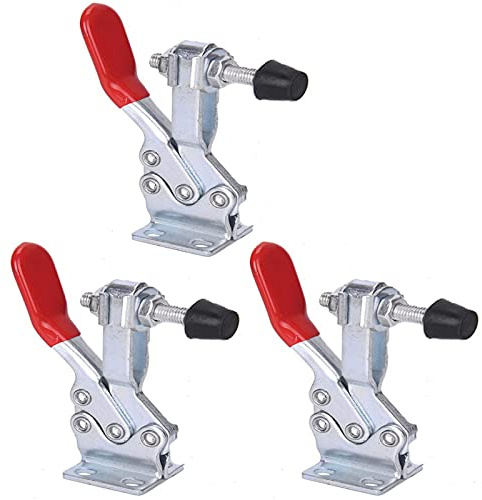 Accessbuy Toggle Clamp Heavy Duty Large Hold Down Clamp 225D 500Lbs Holding Capacity Antislip Horizontal Quick Release Clamp (3Pack)