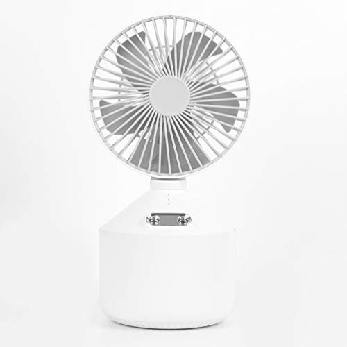 QREZ Mini Ventilateur De Table, Petit Ventilateur Portable Ventilateur USB Chargeur De Bureau 4000mAh Mini Ventilateur Extérieur De Bureau Portable pour Bureau À Domicile,Blanc