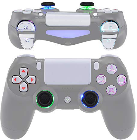 eXtremeRate RGB LED Tasten Mod Kit für ps4 Controller-Schnee Weiß