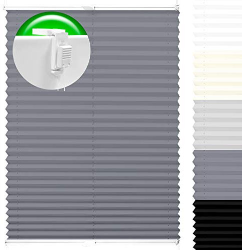 Plissee Pliseerollo mit Klemmträger Ohne Bohren Stoff Pearl Fensterrollo Klemmfix Faltrollo Jalousie Sonnenschutz Blickdicht 70x100 cm