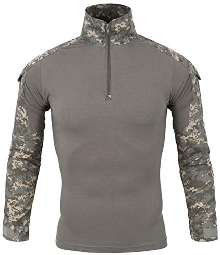 Feng Taktisk militär strid T-shirt för män långärmad smal passform kamouflageskjorta militäruniform airsoft tillbehör jakt vandring