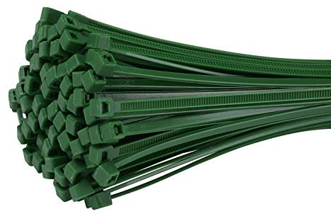 Fix&Easy Kabelbinder 2,5x100mm dunkel grün passend zu RAL 6005 Moosgrün 300 Stück UV- und Wetterbeständig Set für Garten Blätterzaun Blickschutz Pflanzstäbe Rankstäbe Doppelstabmatten Sichtschutz Zaun