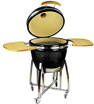 JOMO® KAMADO - Keramik-Holzkohlegrill, 61 cm Schwarz, geeignet für 8-10 Personen