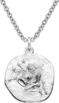 trendor Sternzeichen Wassermann mit Halskette 925 Silber Ø 16 mm 08441-02 | Tierkreiszeichen Anhänger Sterlingsilber für Damen, Herren oder Kinder,