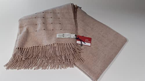 Generico Plaid in Pura Lana Vergine Colore Sabbia cm 135 x cm 180 by Cecchi e Cecchi