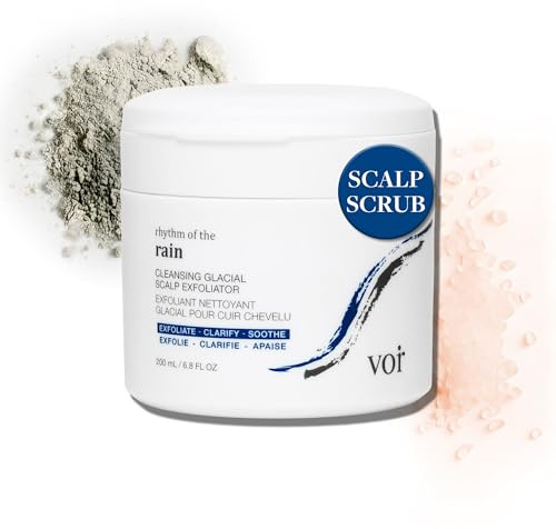 Voir Haircare Scalp Exfoliator & Scalp Scrub for Refreshed, Clean Scalp, Helps Clear Buildup with Canadian Glacial Oceanic Clay, Scalp Cleanser Salt Exfoliating Scrub for All Hair Types