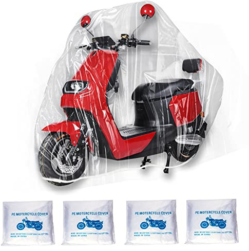 Disposable Clear Plastic Bike Cover One to Many Bikes - Waterproof Dust Cover for Mountain, Electric, Road Bikes & Travel, Gym Equipment Indoor & Outdoor