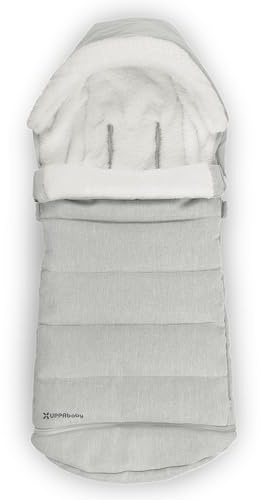 UPPAbaby CozyGanoosh Stroller Footmuff Anthony – White & Grey Chenille– Ultra-Warm, Water-Resistant Winter Cover, Windproof Fleece-Lined Sleeping Bag, Compatible with Vista, Cruz, Ridge, Minu