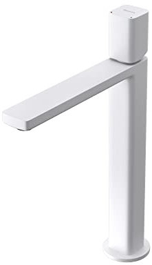 doporro Armatur Bad Wasserhahn Badezimmer Einhebelmischer Weiß 30,9 cm hoch Waschbeckenarmatur eckig Waschtischarmatur Einlochmontage DIN-Anschluss WAO-7901H