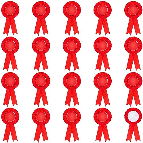 CRASPIRE 20 st tomma prisband röd rosett hederligt deltagande märke band prisvinnare seger erkännande brosch för 1:a 2:a 3:e plats medaljer tävling sport evenemang skoltävlingar