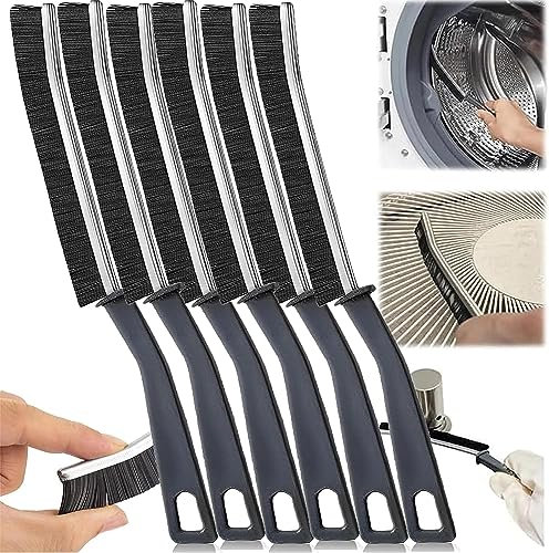 6pc SpaltreinigungsbüRste,2024 Neue FugenbüRste Bad, Mehrzweck-Schlitzrillen-ReinigungsbüRste,Steife, Abgewinkelte Borsten, Bad, KüChe, Fliesen, Tote Ecke, Reinigung (6)