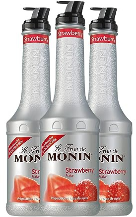 Schnapp MoninCocktail Puré Fresa Strawberry sin alcohol Botella Misil 1 L (Caja de 3 Botella Misil de 1 L)