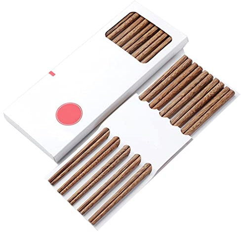 Baguettes, coffret cadeau de baguettes réutilisables en bois avec étui, baguettes à sushi japonaises, baguettes chinoises de luxe en bois naturel, baguettes antidérapantes ( Color : A )