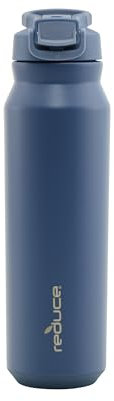 REDUCE Hydrate Pro isolierte Wasserflasche aus Edelstahl, auslaufsicherer Klappdeckel, spülmaschinenfest, BPA-frei, doppelwandiges Vakuum, hält Getränke für 48 Stunden kalt, Becherhalterfreundlich,