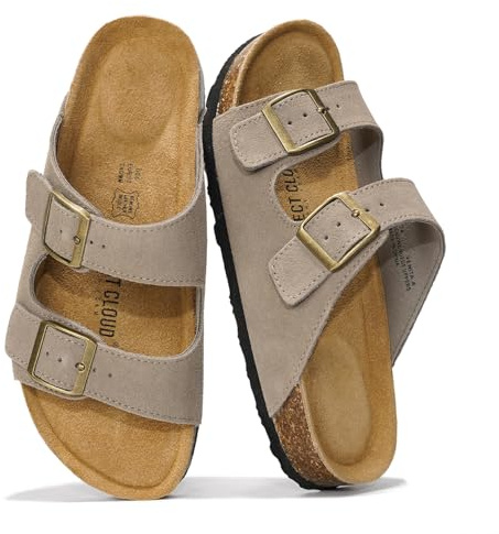 Project Cloud 100% Genuine Leather Womens Sandals Slides for Women (Venita)