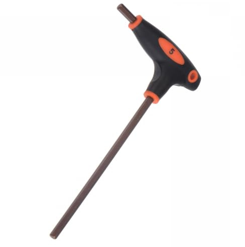 Unifizz 5mm Metric T-Handle Hex Key Dual Flat End Hexagon Wrench Spanner S2 Steel Allen Key